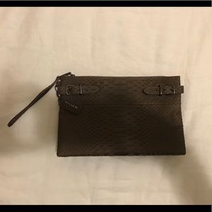 Coach embossed croc wristlet clutch